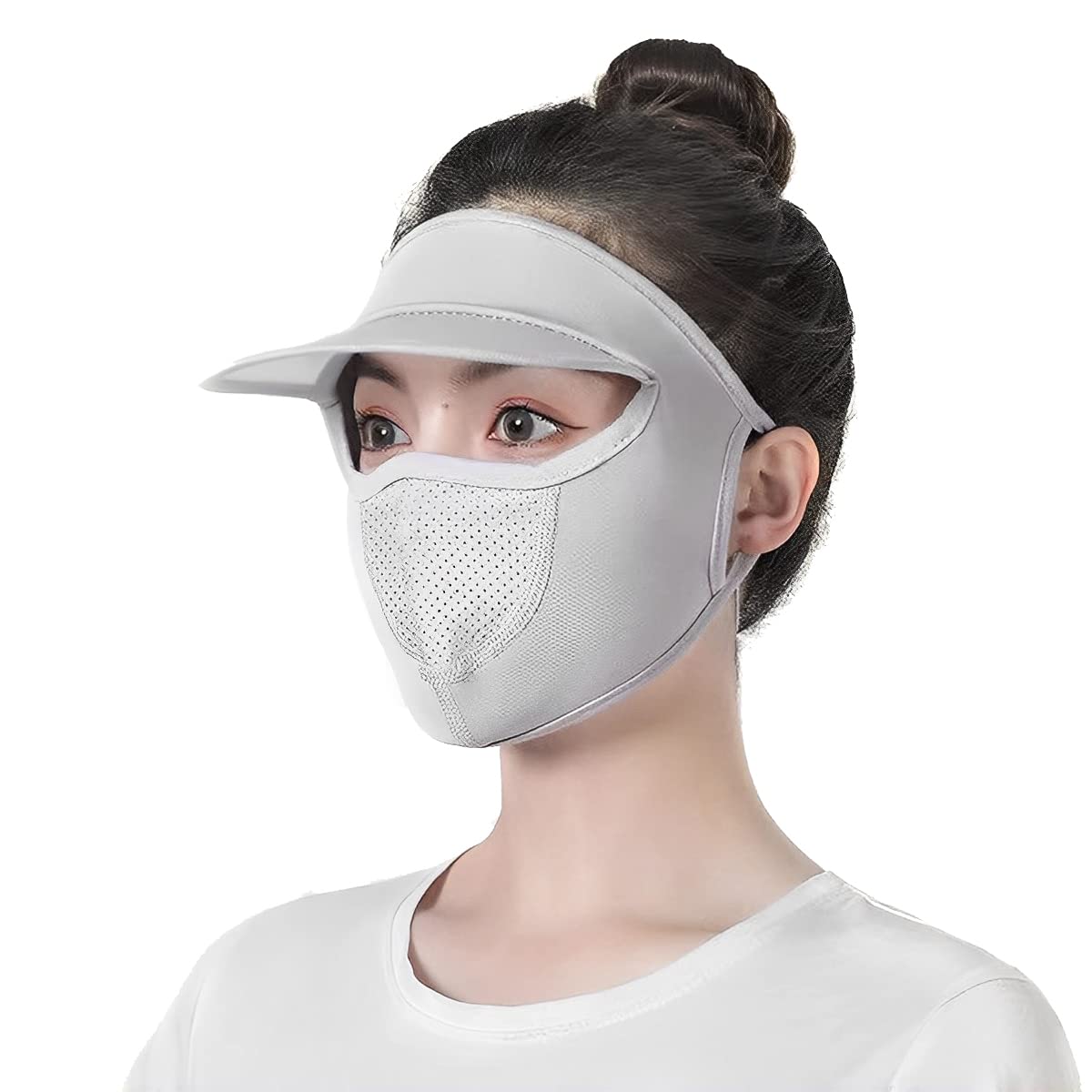 PALAY Sun Hat for Women with Face Mask, Breathable Face Cover for Women Sun Protection Cap, Adjustable Silky Cooling Sun Visor for Bike, Fishing, Cycling - All Season Use (UPF 50+, Grey, Washable) PALAY Sun Hat for Women with Face Mask, Breathable Face Cover for Women Sun Protection Cap, Adjustable Silky Cooling Sun Visor for Bike, Fishing, Cycling - All Season Use (UPF 50+, Grey, Washable)